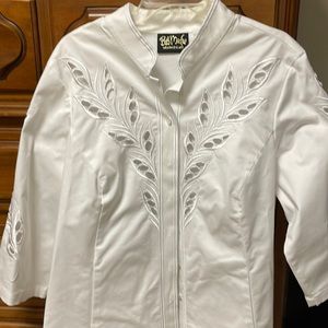 Women’s Bob Mackie white 3/4 sleeve jacket